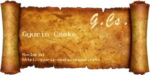 Gyuris Cseke névjegykártya